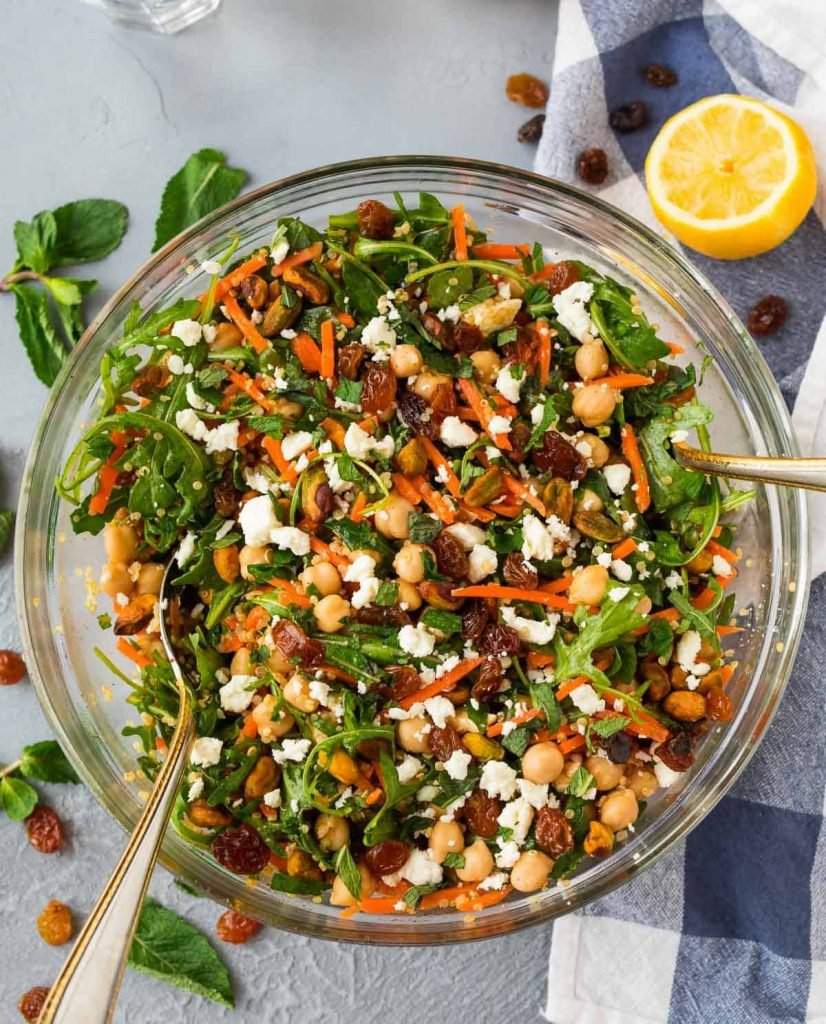 Moroccan spicy chickpea salad bowl